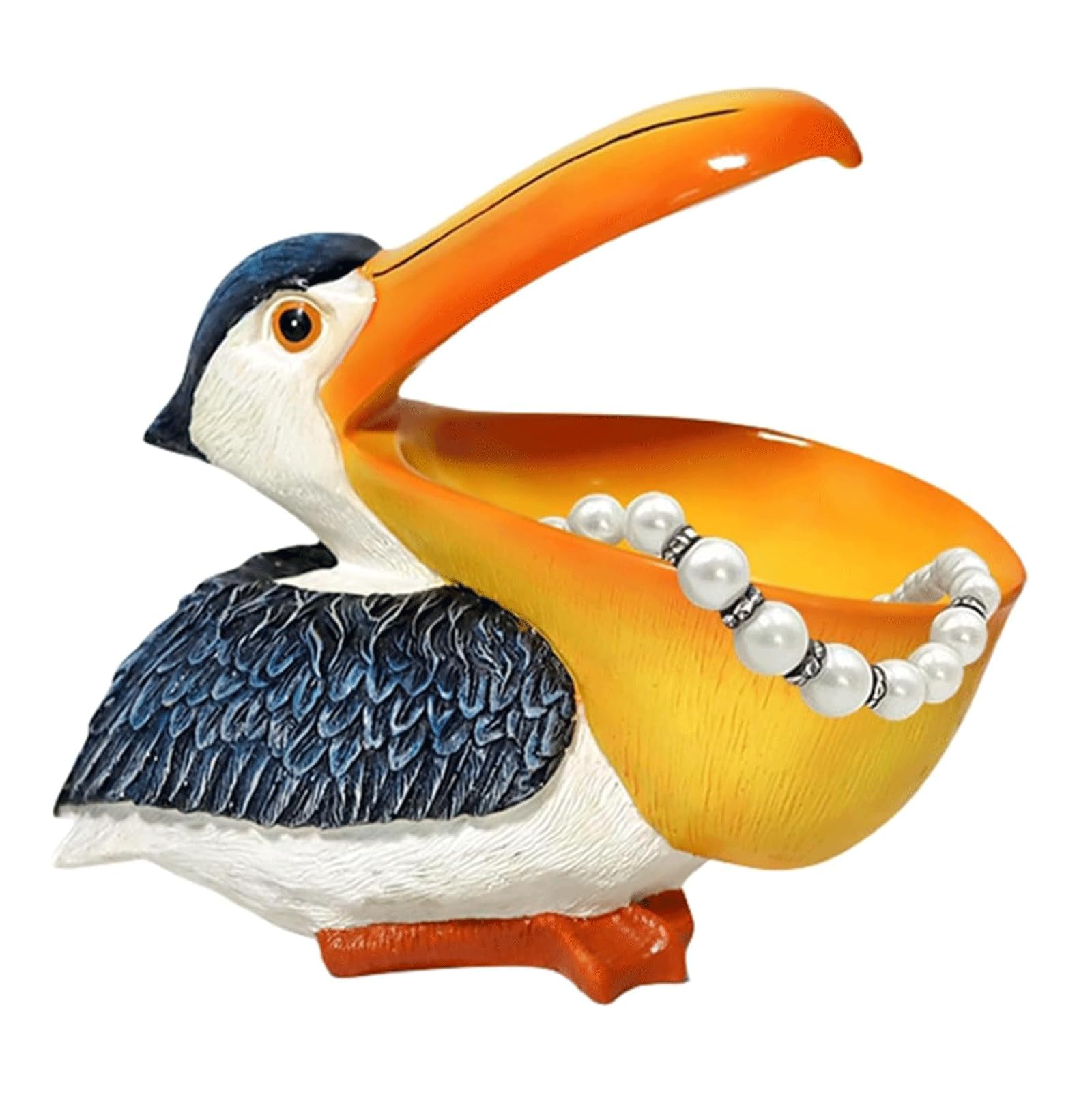 美品】トリ鳥ペリカン木彫り置物インテリア工芸品美術品A3175